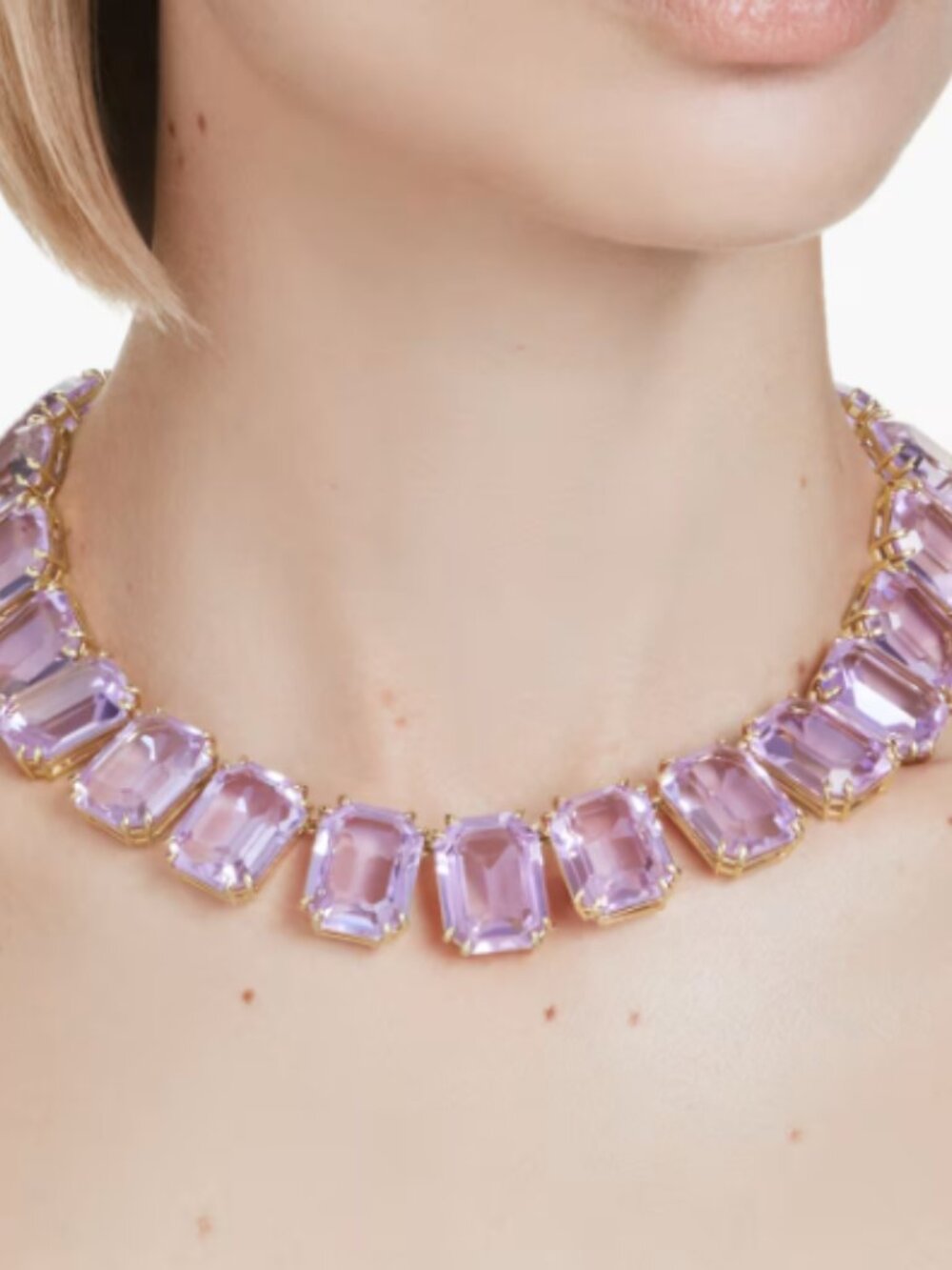 Swarovski Millenia Light Purple Emerald-Cut Crystal Necklace - Picture 2 of 5